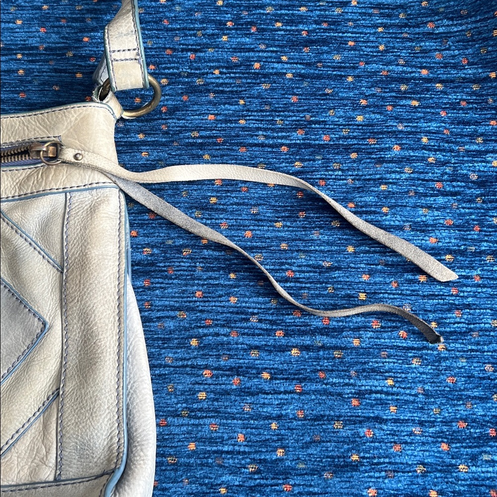 Lucky brand multiple pockets blue-Gray Leather Crossbody Bag - Picture 13 of 15